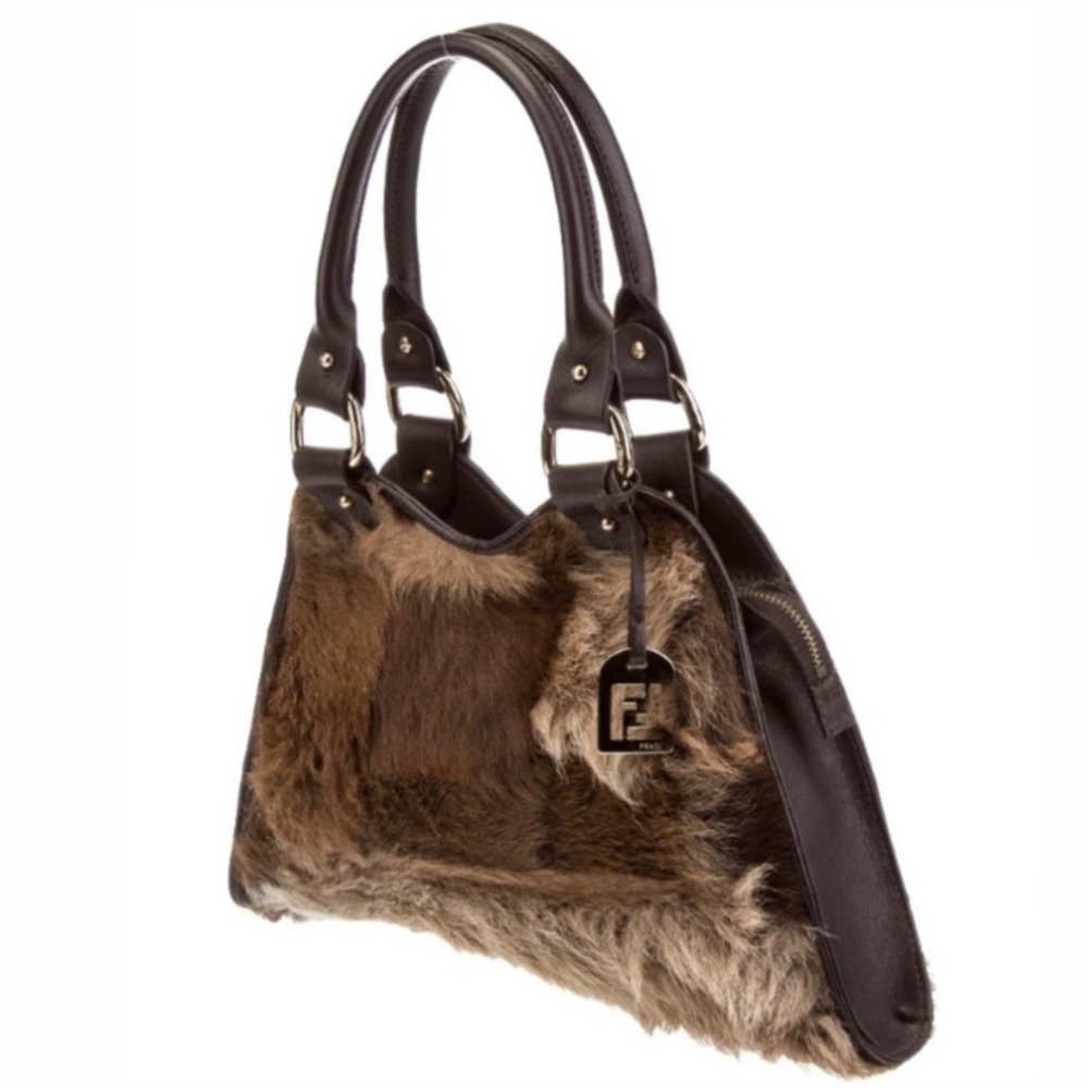 Authentic Fendi Fur Trapezio Bag